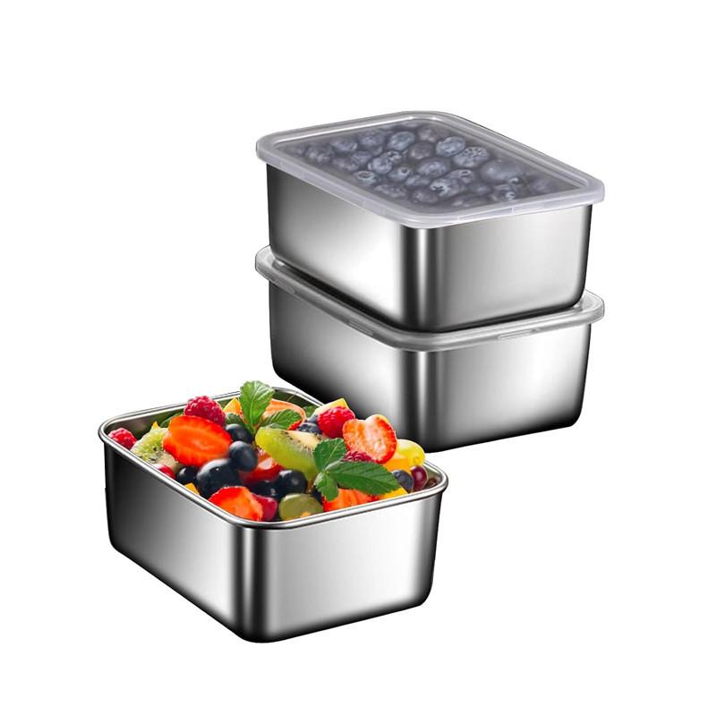 3/6/10PCS Stainless Steel Food Container Refrigerator Food Storage Box Portable Food Freshness Preservation Box Picnic Box
