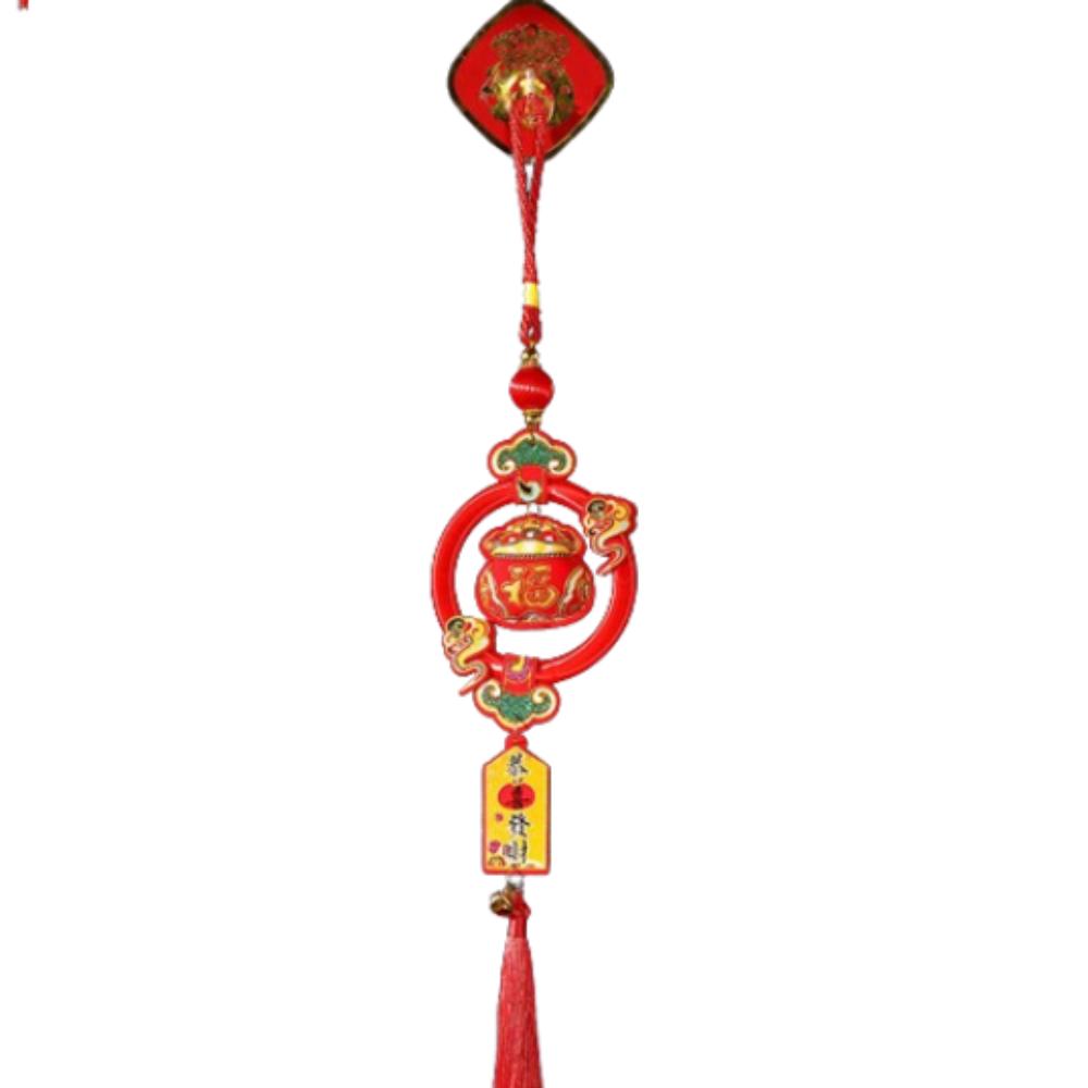 Red Chinese Fu Character Pendants Flocking Chinese Lucky Ornament  Home Wall Door Decor Style 4
