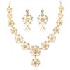 1 Set Bride Necklace Earrings Set Faux Pearl Flower  Luxury Women Girl Necklace Dangle Earrings Wedding Jewelry Gift