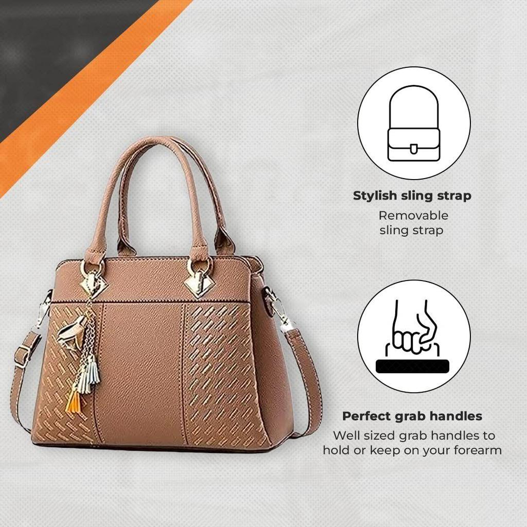 Handbag For Women And Girls | Ladies Purse Faux Leather Handbag | Woman Gifts | Wedding Gifts For Woman | Women 3 Compartment Bags