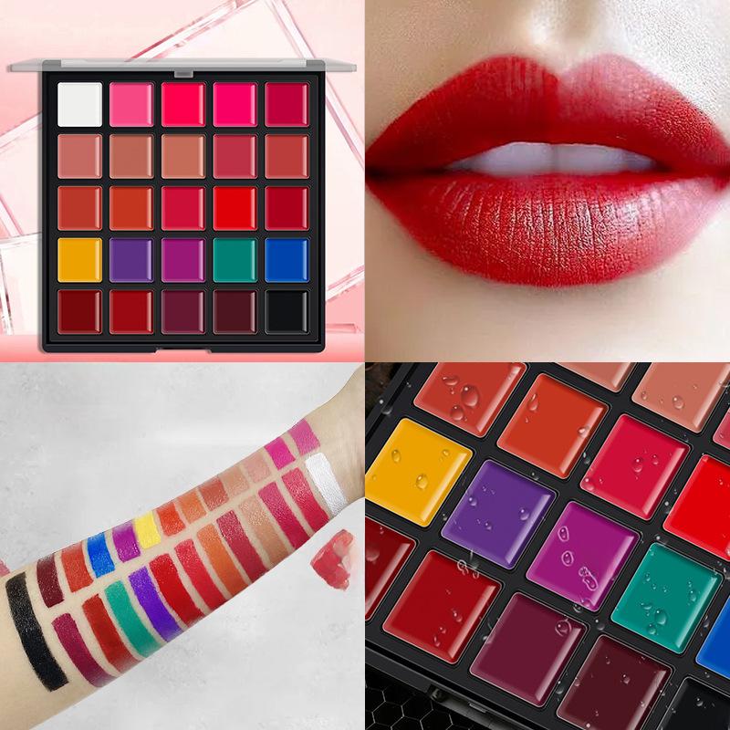 25-Color Matte Lipstick Palette: Waterproof & Moisturizing Lip Gloss Set