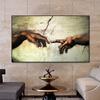 The Creation of Adam By Michelangelo Διάσημοι πίνακες σε καμβά στον τοίχο Αφίσες και εκτυπώσεις εικόνες Cuadros για το σαλόνι