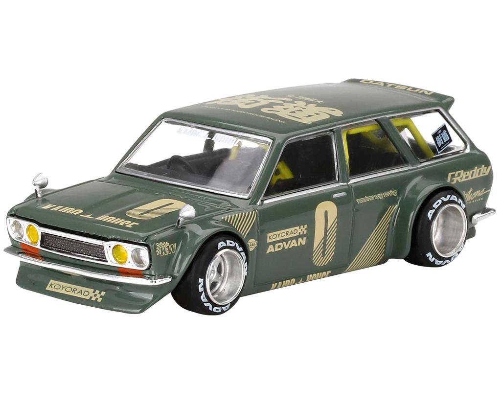 Truescale Miniatures 1971 Datsun 510 Green Jun Kaido House Special Diecast Model Truescale Miniatures KHMG010 Wagon, Right-Handed Drive, (Design