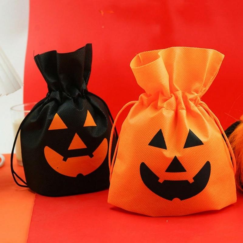 10pcs Halloween gift pumpkin bag packaging bag cartoon gift bag funny decoration candy tote bag exquisite and cute small bag