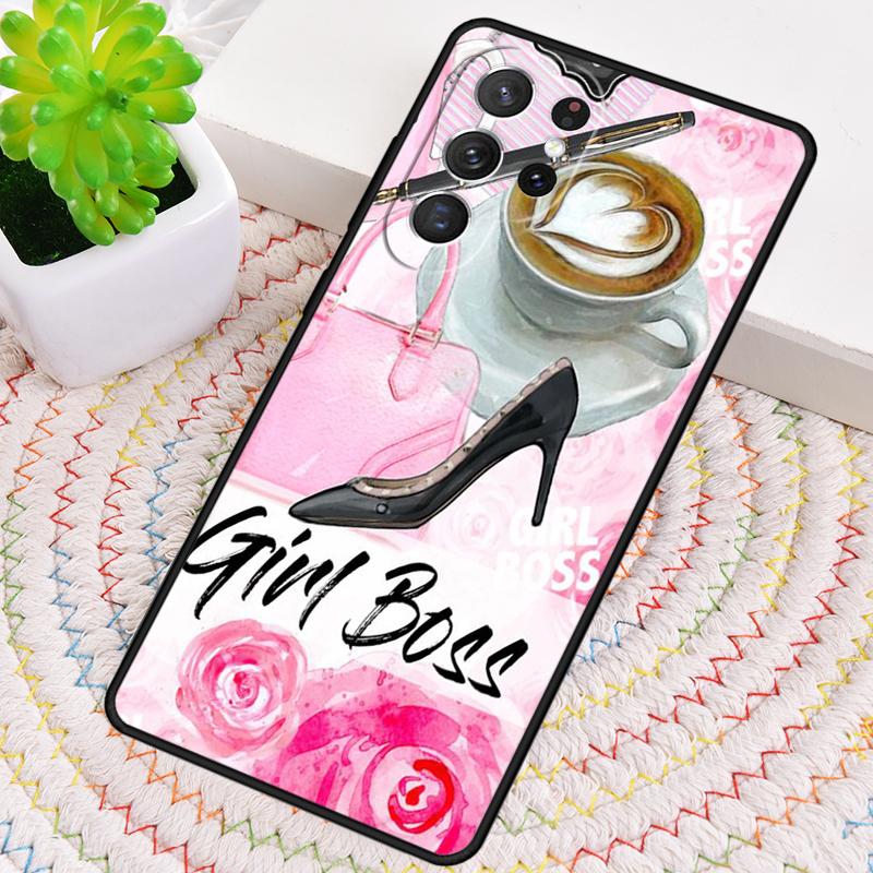 Princess Female Boss Coffee Phone Case For Samsung Galaxy Note 10 Pro S26 S25 S24 S23 S22 Ultra Plus S21 FE S20 Shockproof Cover