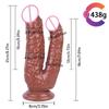 Double Dildos Female Masturbation Double Penetration Both Vagina and Anus Big Penis with Suction Cup Sex Toy Strap On Two Dildo