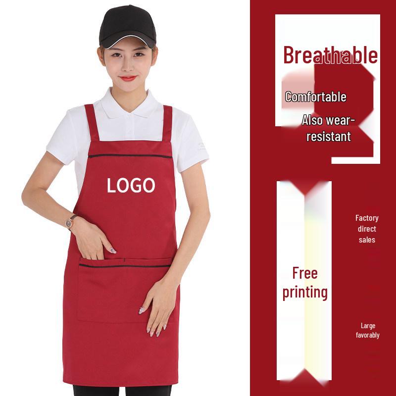 Premium Women's Waterproof Work Apron with Custom Logo for Restaurants, Cafes, Hotels, Flower Shops, and Supermarkets