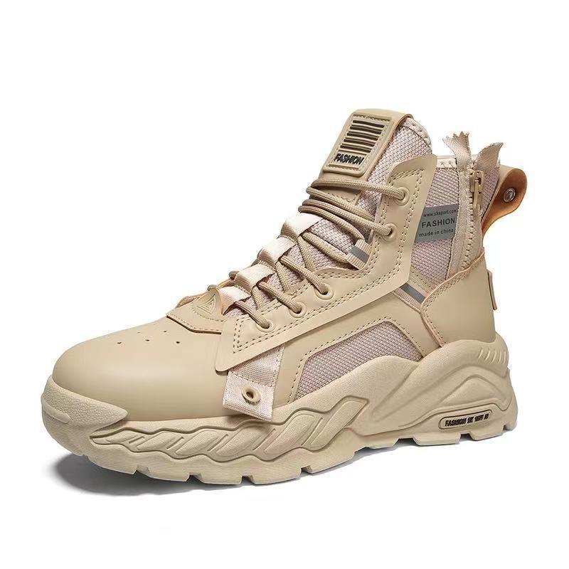 Retro desert combat boots Martin boots autumn and winter tooling boots thick-soled waterproof outdoor mountaineering high-top men's shoes