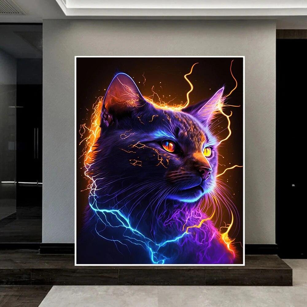 

Космическая Галактика Лев Тигр Слон Печать Плакатов Для Гостиной Домашний Декор Фантастические Абстрактные Животные Холст Картины Стены Искусства Без Рамки 21*30cm