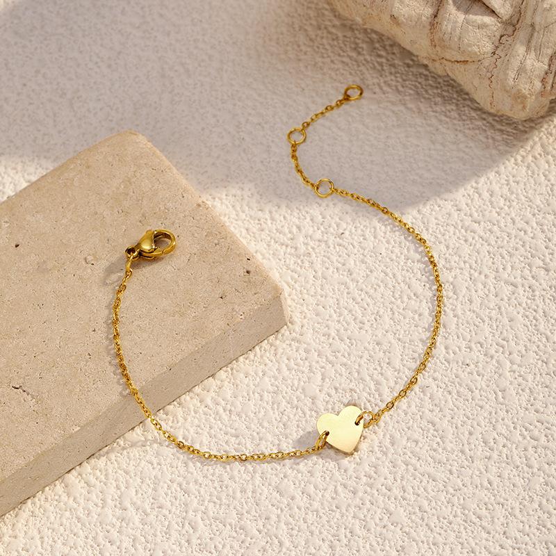 European and American Simple Love Titanium Steel Bracelet Stainless Steel Gold-plated Women's Jewelry Electroplated 18K Gold Light Luxury Jewelry