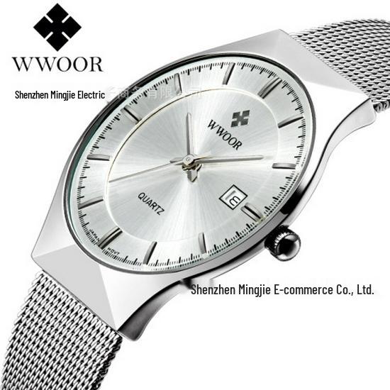 WWOOR Wo Ai 8016 Men s Waterproof Mesh Strap Quartz Fashion Watch