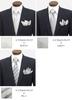 [Gran creer] Necktie and Pocket Square Set, Formal Wear for Weddings, Silk, Made in Japan, Fujiyama Weave, Gran Creer (Triple Stripe x Silver)