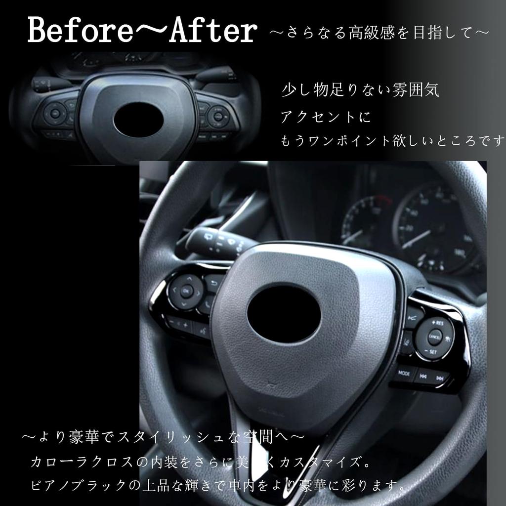 Accessorio Dedicato Flatland Corolla Cross Parti Personalizzate Interni Pannello Sterzo Set Copri Interruttori Portiera (Nero pianoforte)