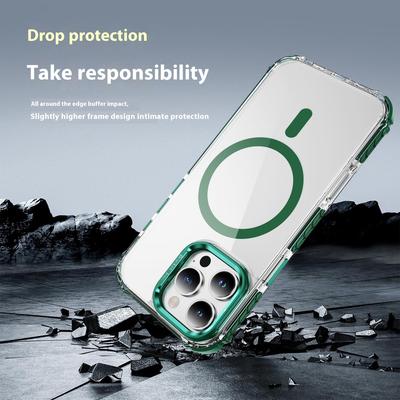 Pro iPhone 15 Pro Průhledný kryt telefonu s krytem stojánku na objektiv Kompatibilní s MagSafe