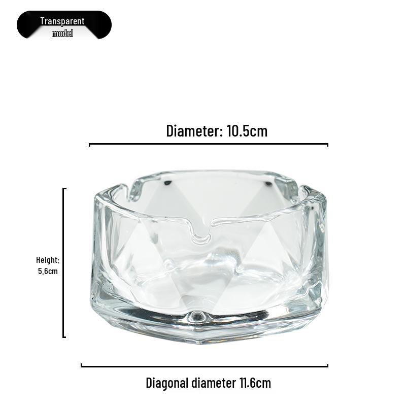Compact Glass Ashtray for Hotel Rooms, Bedrooms, and Bathrooms