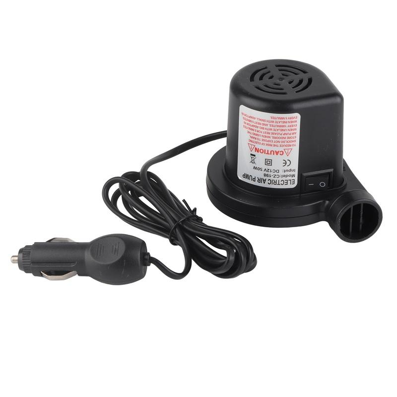 12V DC Elektrikli Hava Pompası Şişirici, Şişirilebilirler için 3 Başlıkla Yatak Sal Yatak Tekne