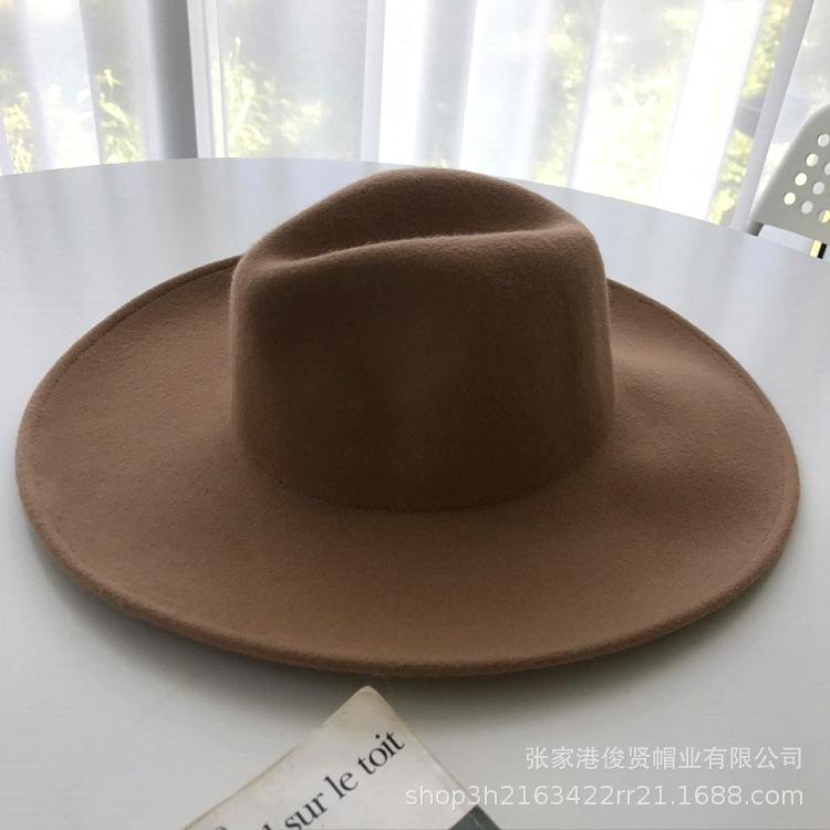 European and American style autumn and winter jazz hat wool woolen naked British versatile retro top hat travel fashion wool felt hat