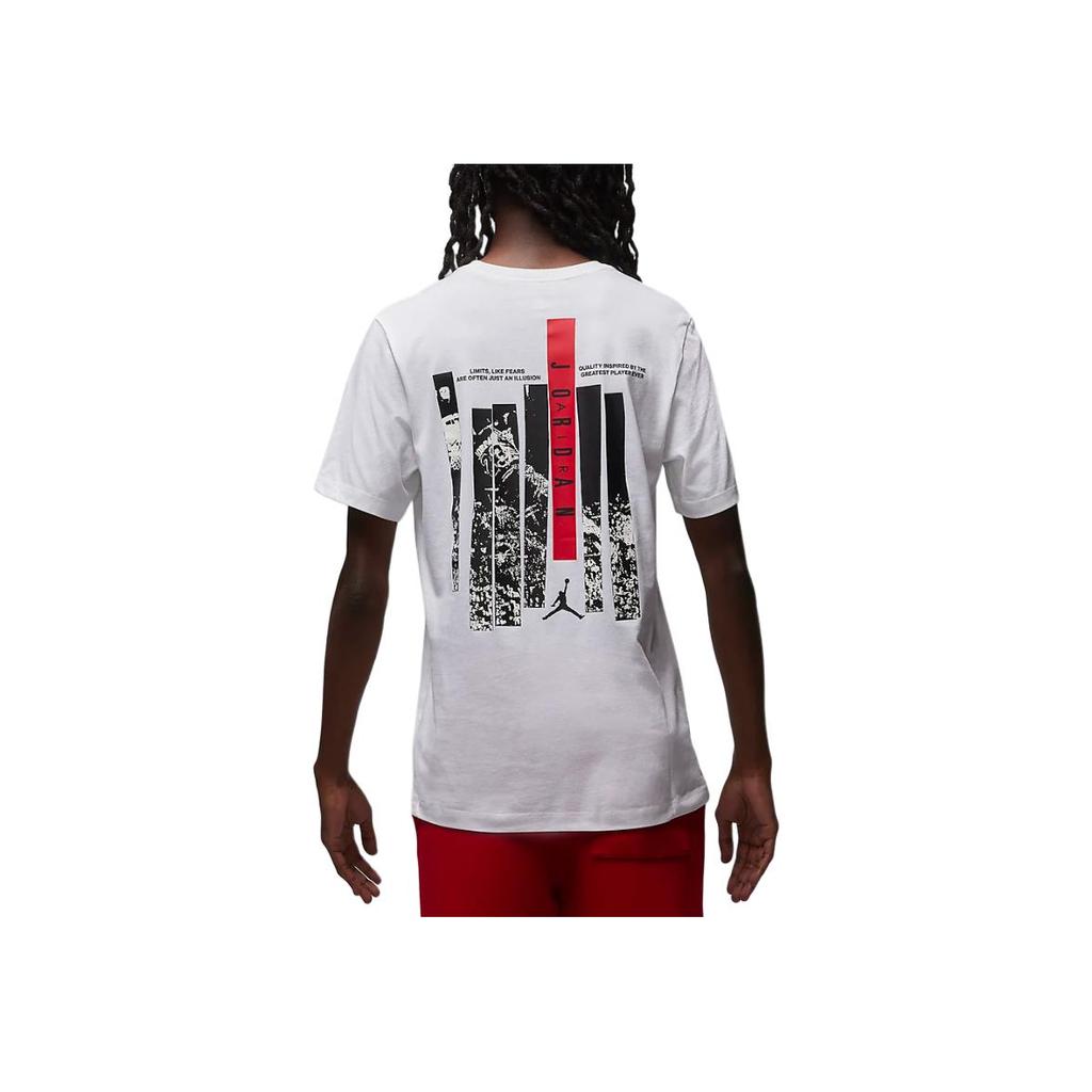 Jordan Brand Printed Soft Comfortable Casual Short Sleeve T-Shirt Men Tops White Fitness-Red FD7026100