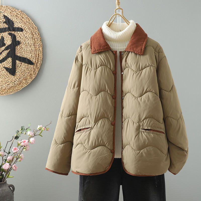 Xiaoxiangfeng Padded Jacket Women's Winter Short Autumn and Winter Small Retro Lightweight Jacket Women's Autumn and Winter Padded Jacket Women