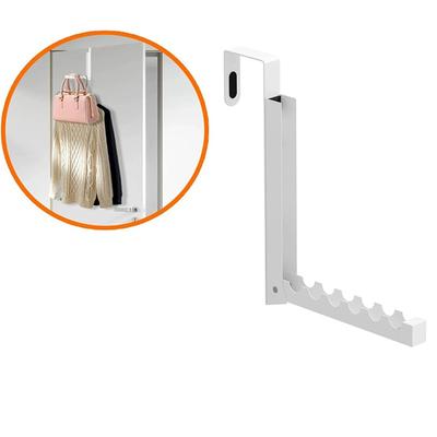 Door Hook & Folding Door Clothes Drying Rack Multi-Use Hanging Organizer for Towels Clothing Bags Space-Saving No-Install Laundry Rack