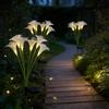 Solar-Powered Fiber Optic Lily Flower Lamp for Outdoor Landscape and Garden Decor
