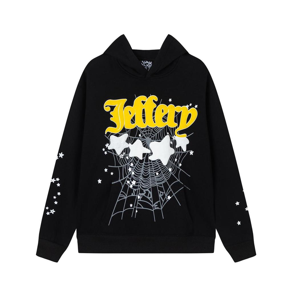 Young Thug Style Foam Letter Hoodie - Pink Hip-Hop Sweatshirt for Couples
