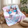 Glamorous Cat In Sunglasses Theme Blanket Lightweight Warm Flannel Blanket Decorative Throw Blanket for Home Decoration