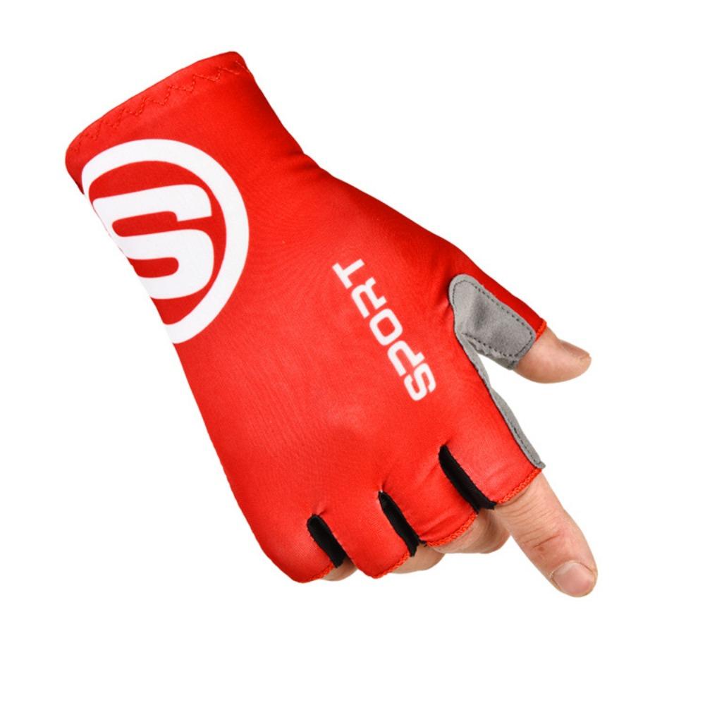 

Biking gloves half finger mens and womens mountain bike bicycle sunscreen non-slip wear-resistant ice silk breathable outdoor sports gloves M красный