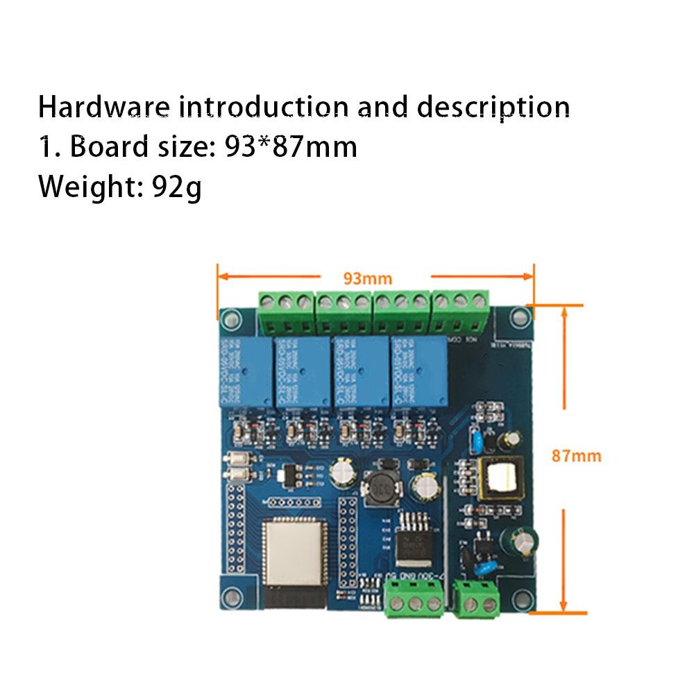 ESP32 WIFI Bluetooth BLE Quad-Relaismodul ESP32-WROOM Entwicklungsplatine AC220V/DC5-30V Stromversorgung