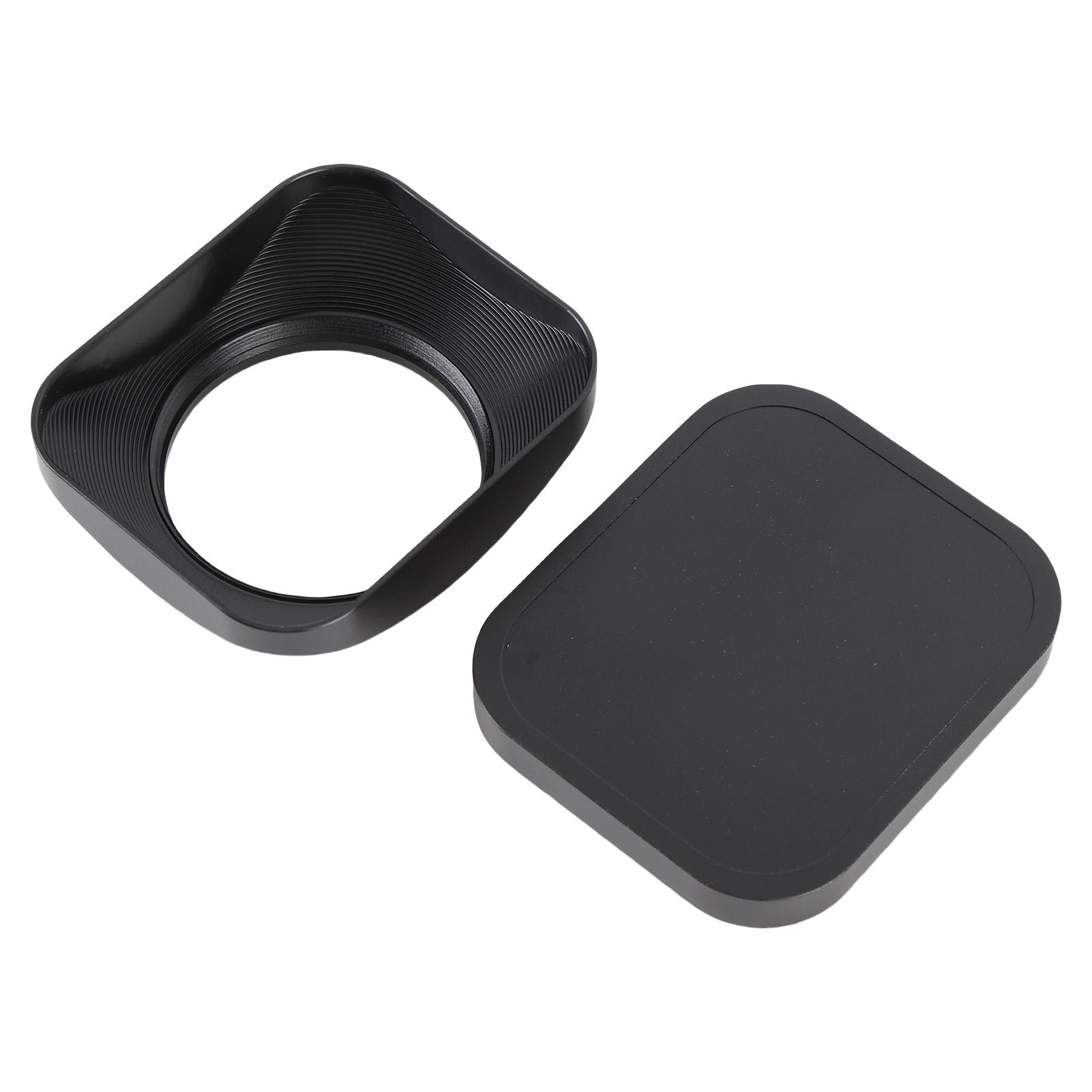 Sluneční clona objektivu z hliníkové slitiny, přesné CNC jemné zpracování, clona objektivu, stínítko, chránič s krytkou 43mm / 1.69in black