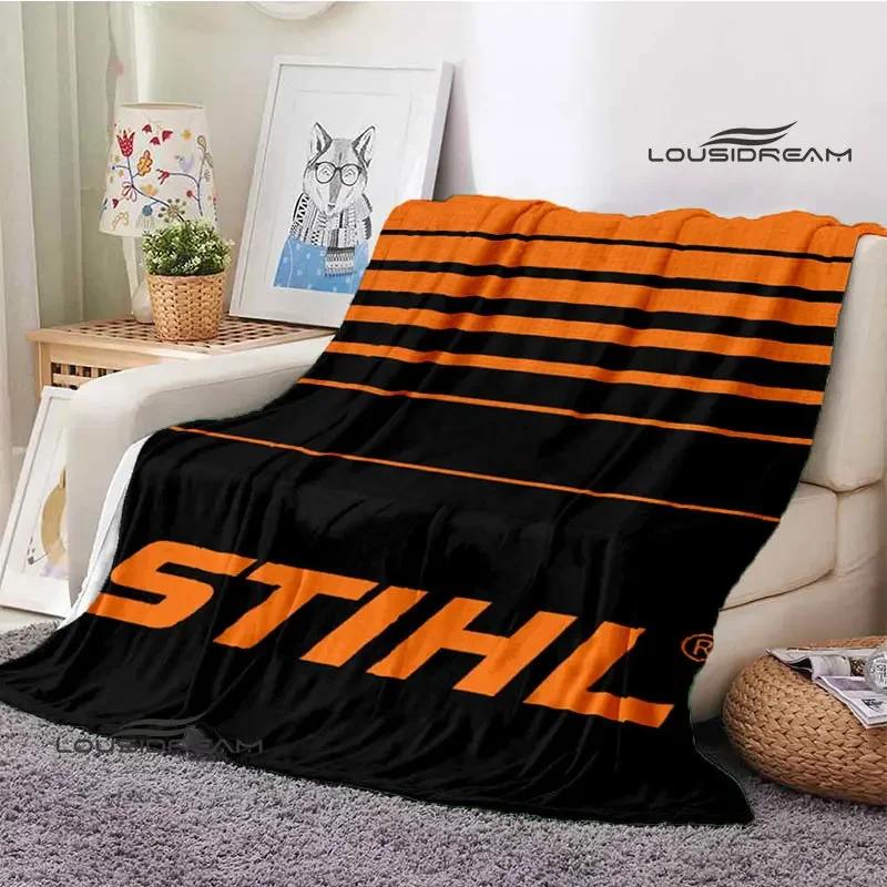 

Stihl logo printed blanket Flange Warm blanket picnic blanket Soft and comfortable blanket throw blanket birthday gift 30x40in