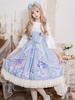[Milky Time] Gothic Lolita Jumper Skirt with Blouse and Head Dress, Mermaid Style, Light Blue