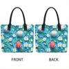  Easter Tote Bag Spring Floral Egg Pattern Casual Portable Handbag for Daily Shopping Travel