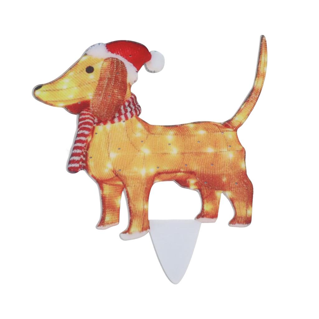 Christmas Dog Yard Decor Light Up with String Light Cute Acrylic Outdoor Animal Decorations for