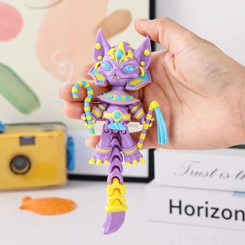 Halloween 3D Printed Toys Cute Cartoon Figure Models Home Tabletop Ornaments Decorative Crafts Children's Gifts Movable Humanoid