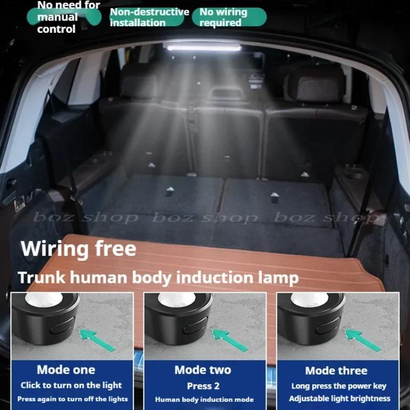 Trunk Car Sensor Light for Floor Trunk Hood USB Rechargeable Automatic Induction Light Bar Magnetic Maual Sensing Mode Lamp