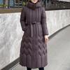 Plus Size L-7XL Fashion Woman Winter Coats With Belt Long Parkas Hooded Loose Thick Female Jackets