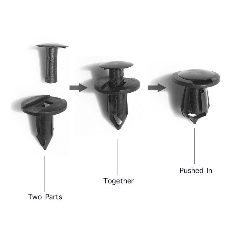 50pcs/set 8mm Car Fixed Rivet Retainer Plastic Rivets Fastener Push Clips Auto Bumper Fender Fastener Retainer Clips for Ford