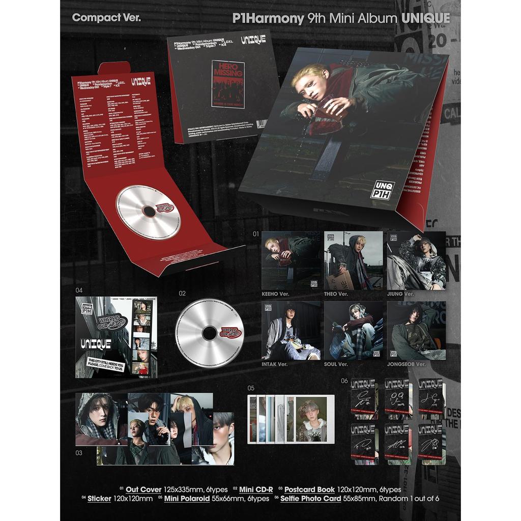 [POB] P1Harmony [UNIQUE] 9th MINI ALBUM (Compact Ver.)