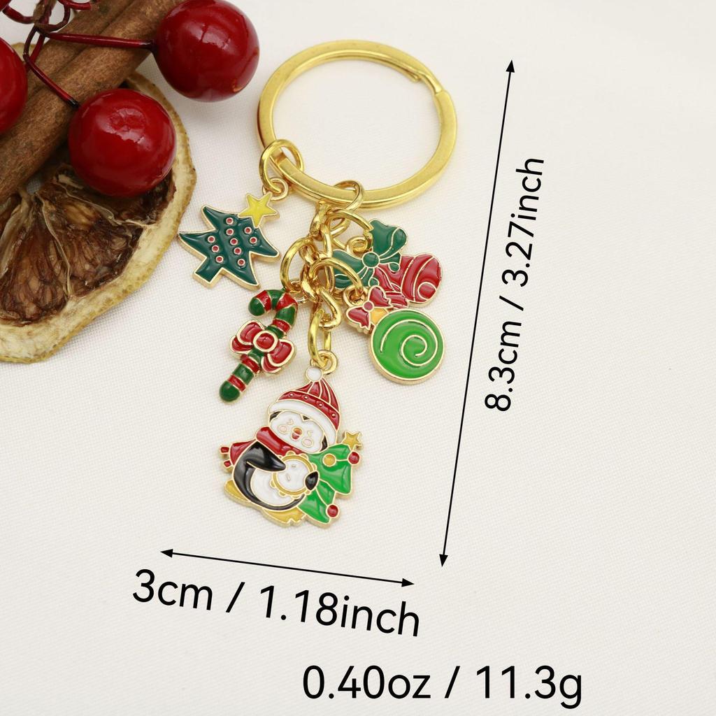 Christmas Drip Oil Cute Cartoon Keychain: Creative Personality Ornament Pendant