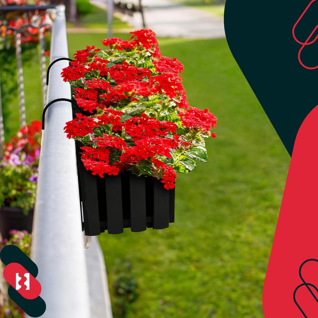 Flowerpot Balcony Box for Balustrade Terrace Flowers Anthracite 60cm 6 PCS