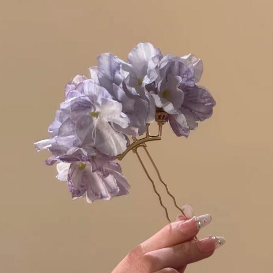 Hair Stick Artificial Flower Decor Easy to Wear Bun Hair Organizer