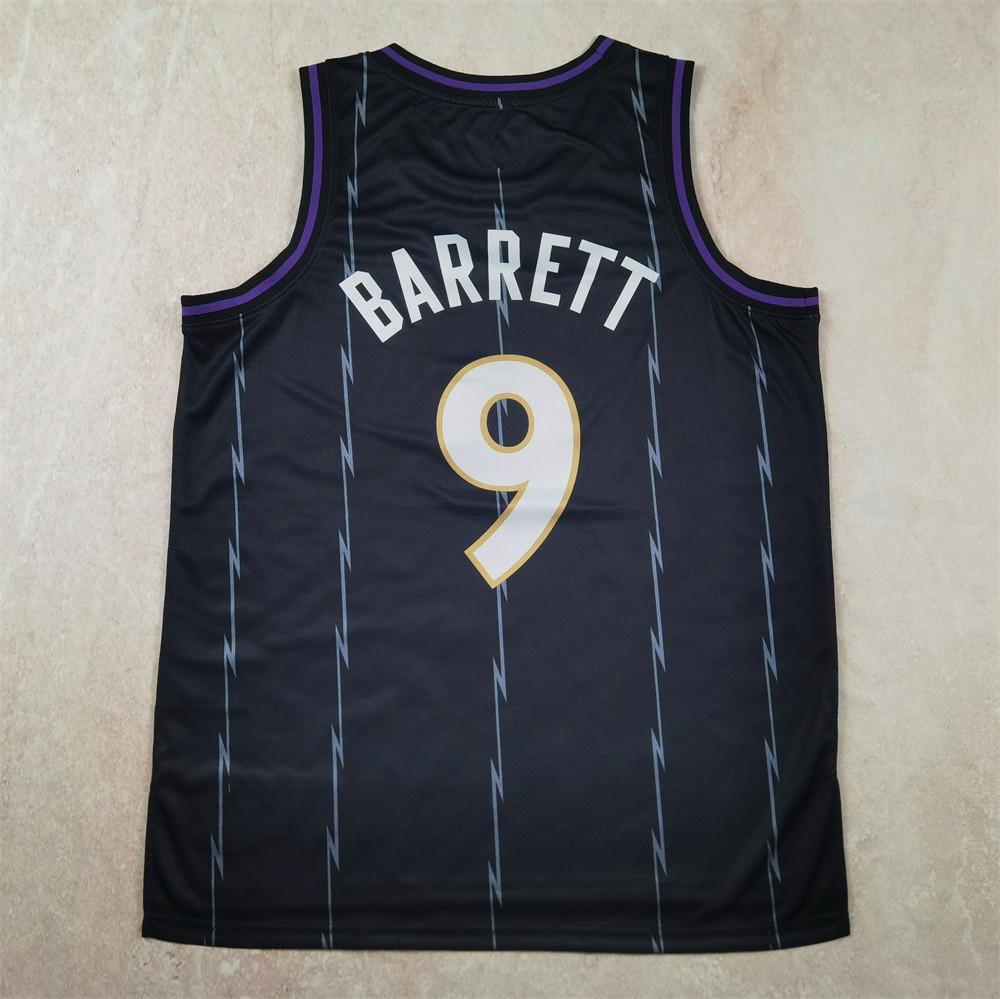 RJ Barrett #9 City Edition Raptors Basketball Jersey - Black