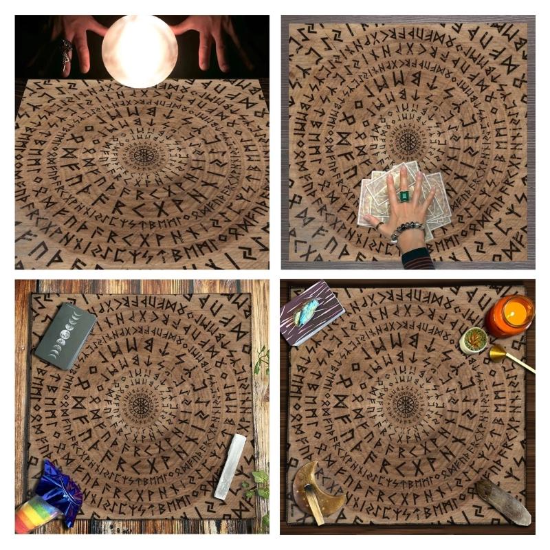 Tarot Card Tablecloth Altars Cloth Rune Pattern Astrologys Tablecloth Decors