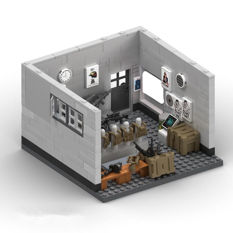 Vojenské vybavení Skladová místnost Scéna Strážní věže Velitelské základny Policie Drátěné stojany Stavební bloky Modelové sady Kostky