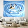 Bluey Print Wandteppich, Hintergrund, Einfache Montage, Ideal für Schlafzimmer, Büro & Wohnzimmer, mit Ästhetischem Wandbehang Dekor.