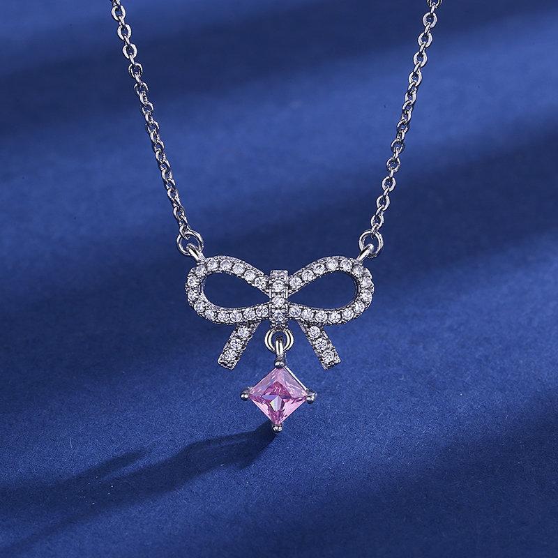 925 Silver Necklace For Women Round Pendent Sparkling Pave CZ Necklace Fashion Anniversary Birthday Jewelry Gifts N755