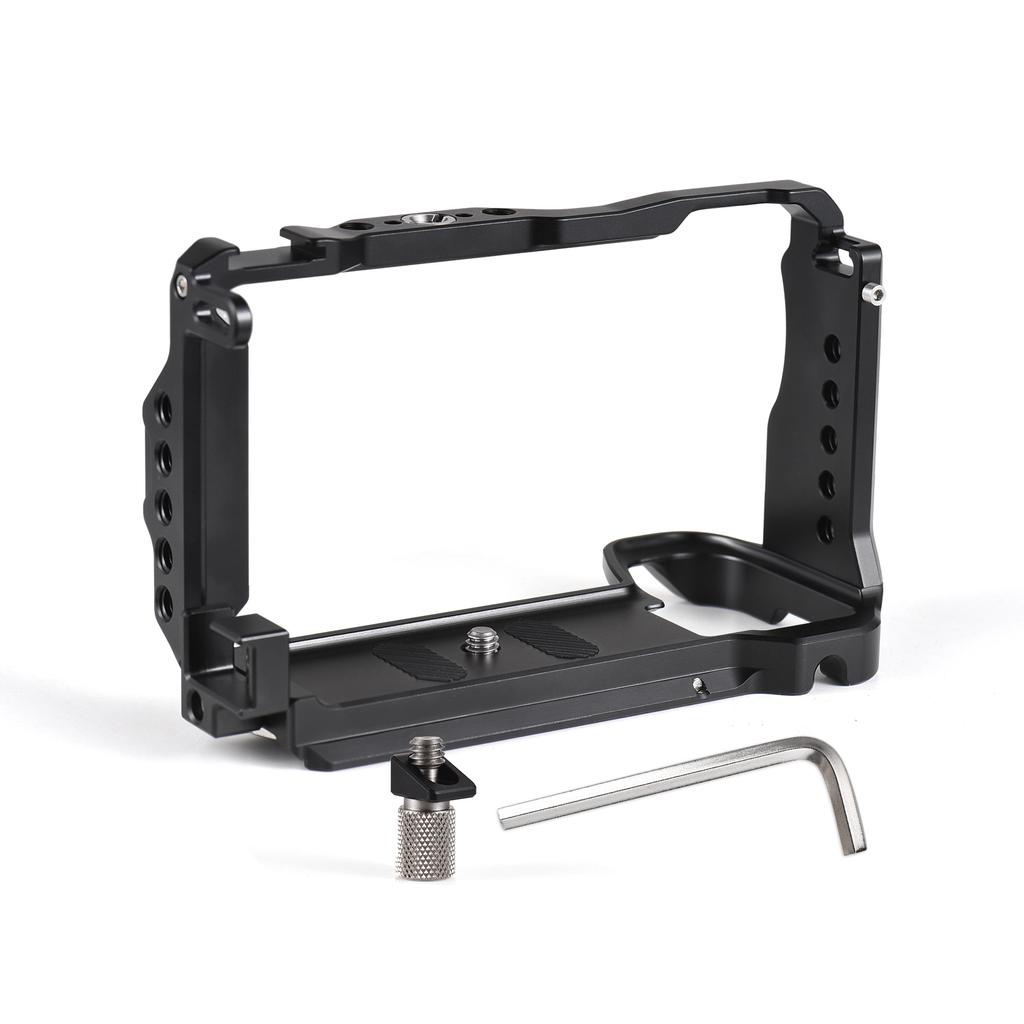 Andoer Camera Cage Aluminum Alloy Camera Video Cage with Magnetic Wrench Slot Cold Shoe Mount Arca