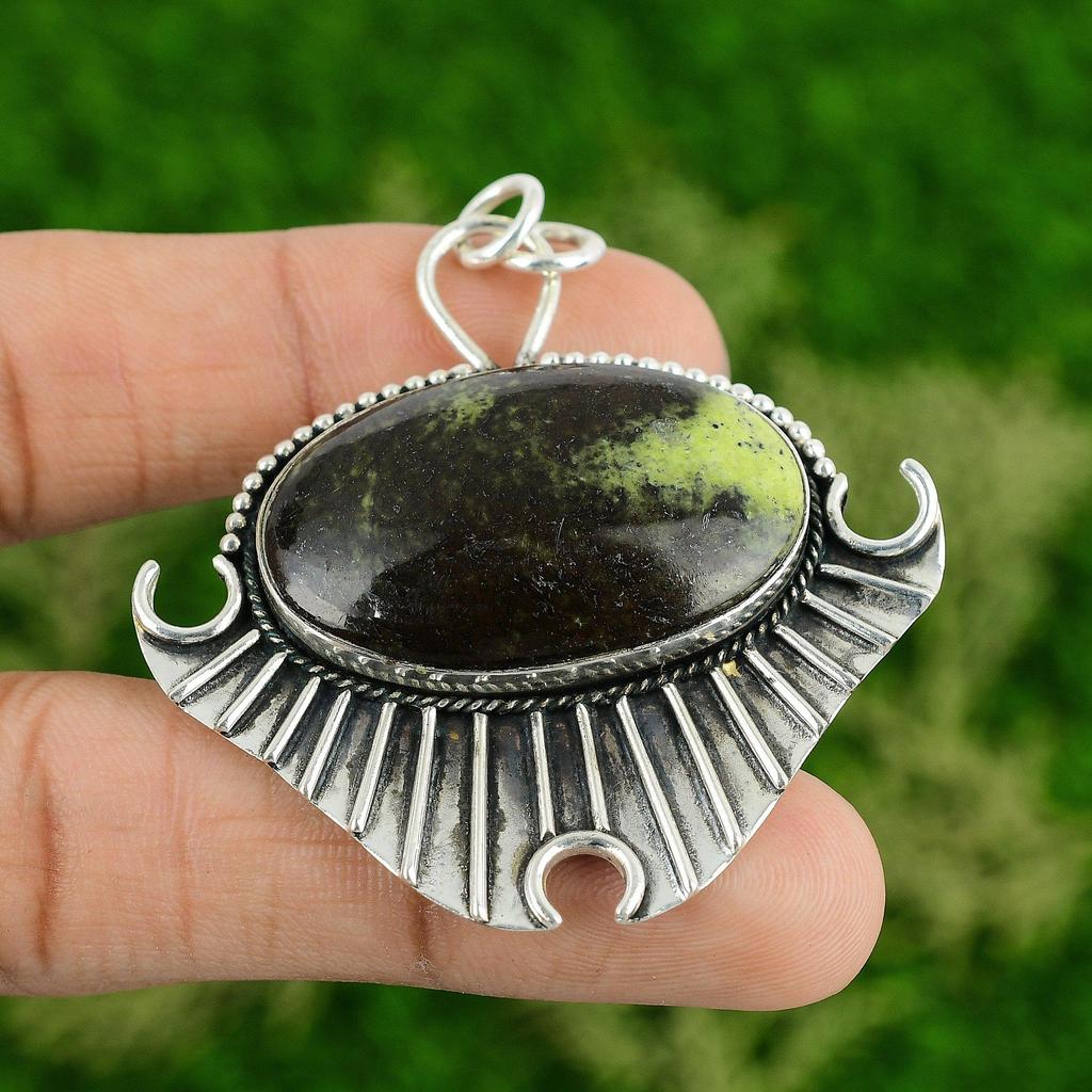 Daughters Day Deal Sterling Silver Natural Australian Serpentine Wife Pendant