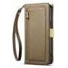 ESEBLE E11 For Samsung Galaxy S23 Ultra Case Zipper Pocket Litchi Texture Leather Phone Cover with Mirror and Wrist Strap